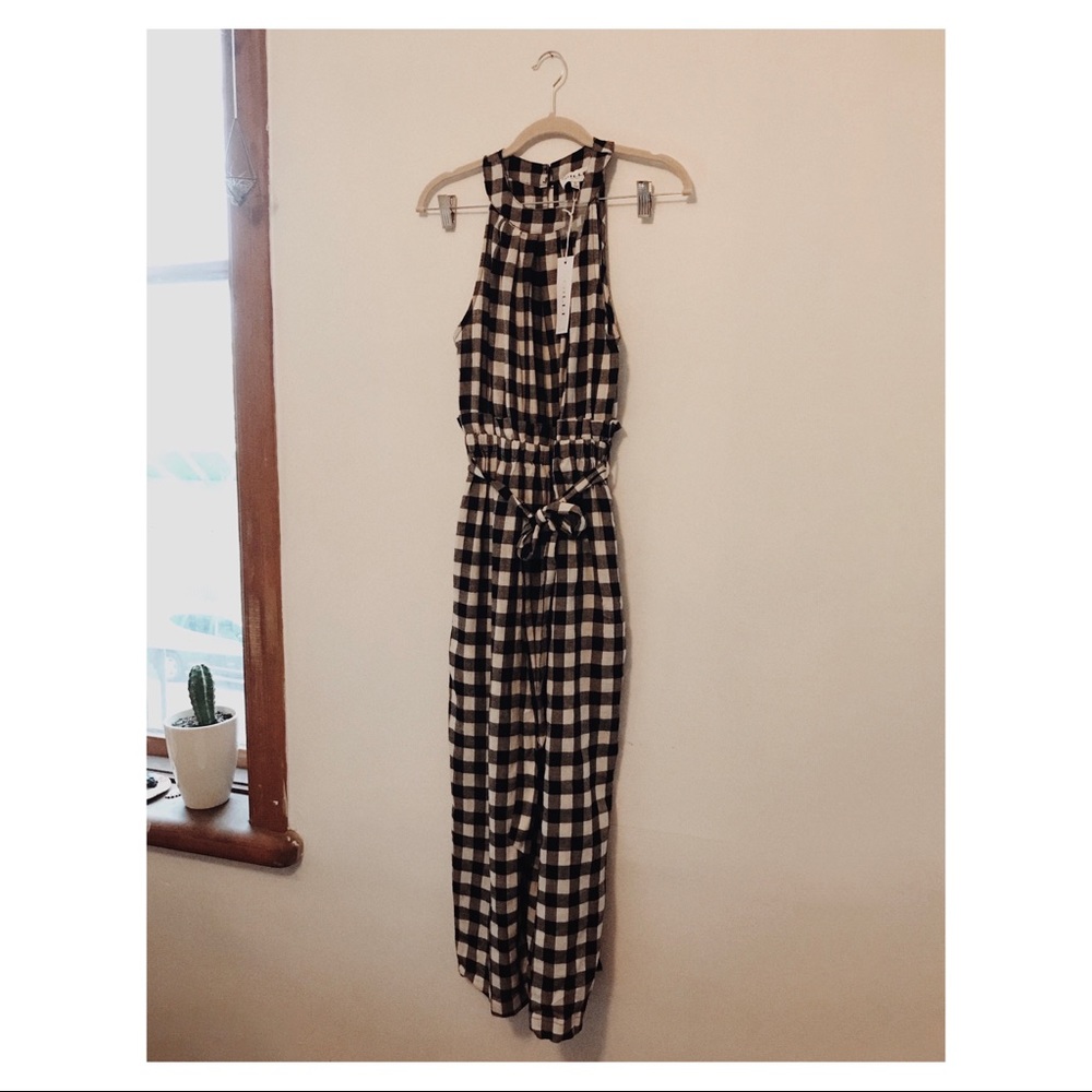 Gilli Gingham Jumpsuit w/ Pockets, nwt
